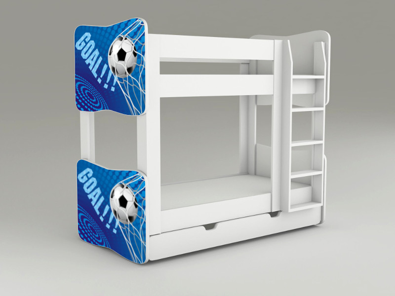Becks poschodová posteľ Futbal modrý